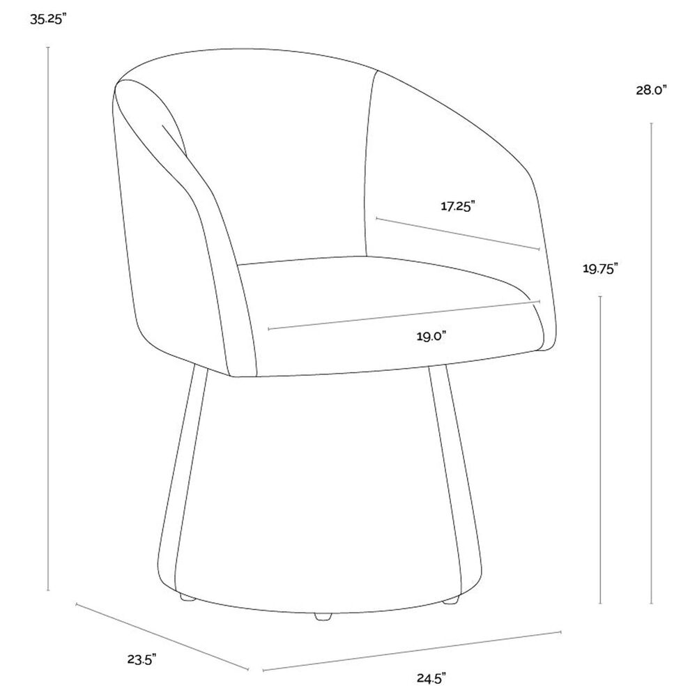 37B Etta Swivel Dining Arm Chair in Moss Green, , large