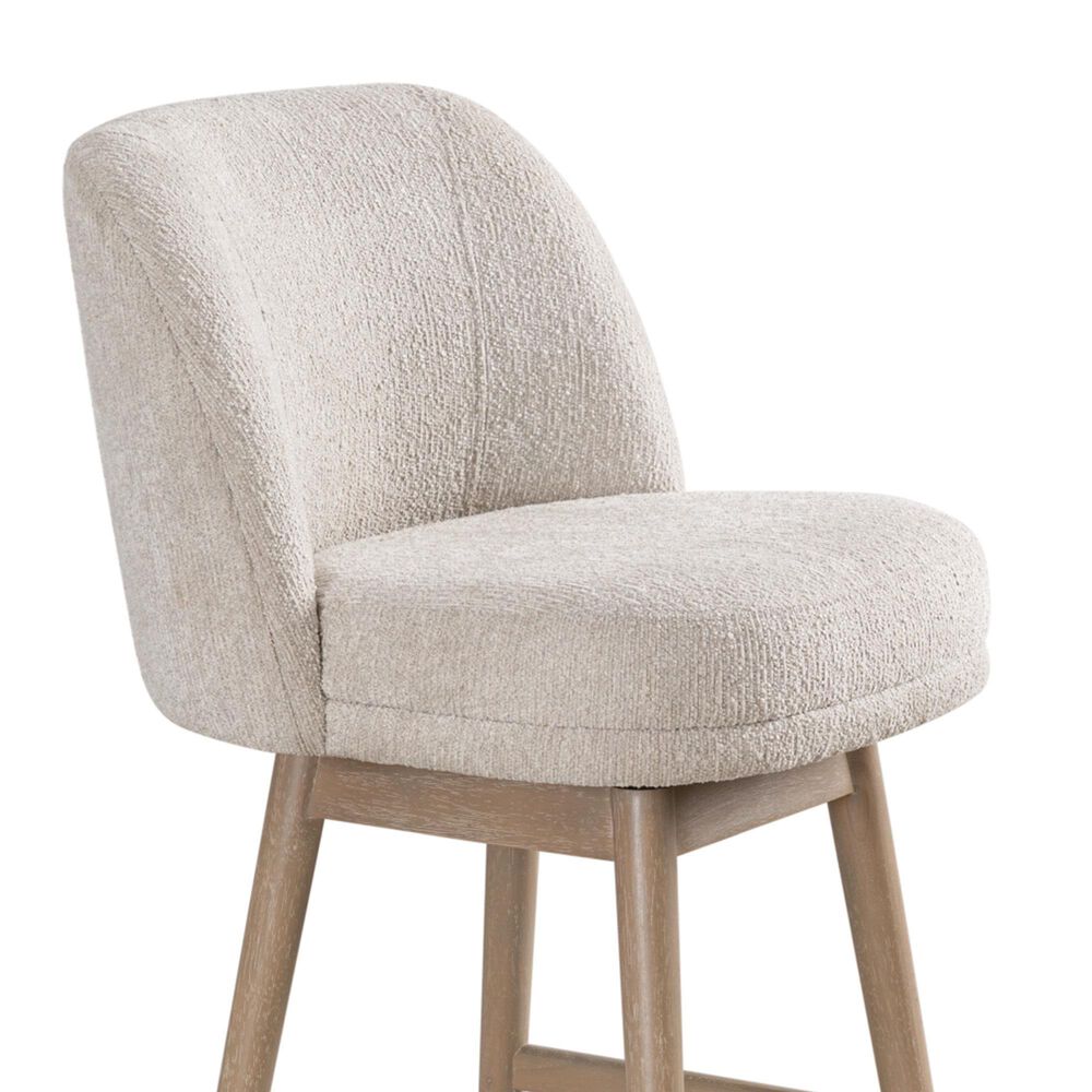 Armen Living Sadie 26" Swivel Counter Height Stool in Washed Wood, , large