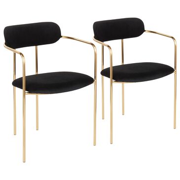Lumisource Demi Dining Chair in Black and Gold (Set of 2), , large