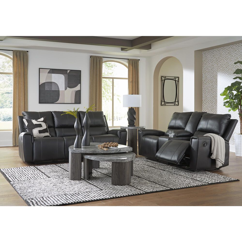 Ashley Glossmore Manual Reclining Sofa in Black, , large