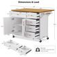HOMLUX 52" Kitchen Island with Drop Leaf in White, , large