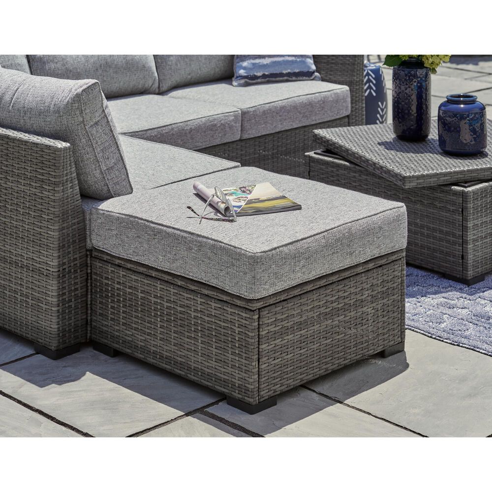 Ashley Petal Road 4-Piece Patio Sectional Set in Gray, , large