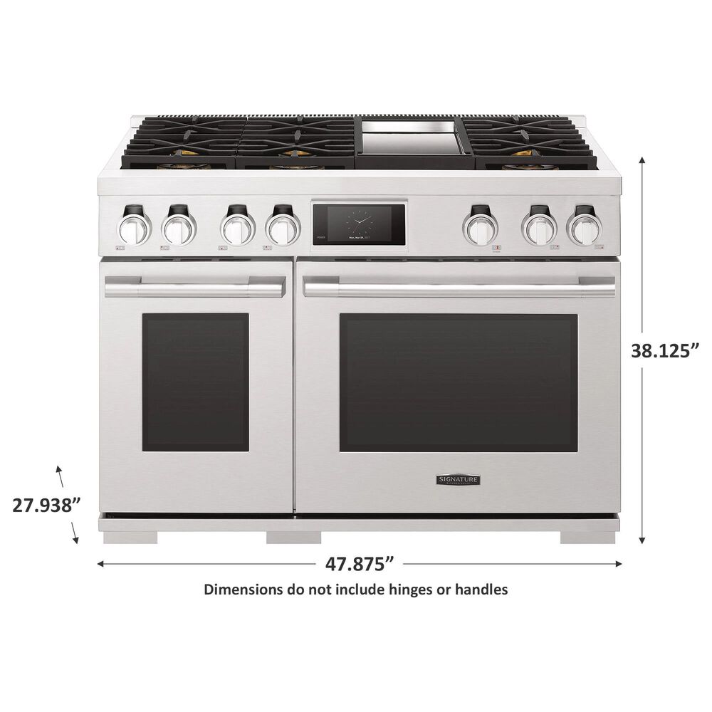 Signature Kitchen Suite 48" DualFuel Pro Range with Griddle in Stainless Steel Shop NFM