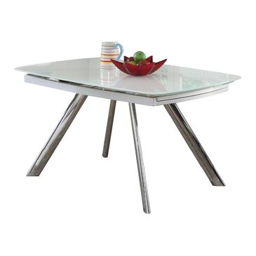 Monroe Alina Table in Super White and Chrome - Table Only, , large