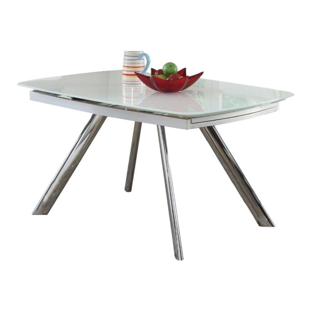 Monroe Alina Table in Super White and Chrome - Table Only, , large