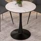Leisuremod Leisuremod Bristol 24 round dining table Black base with marbled MDF top, , large