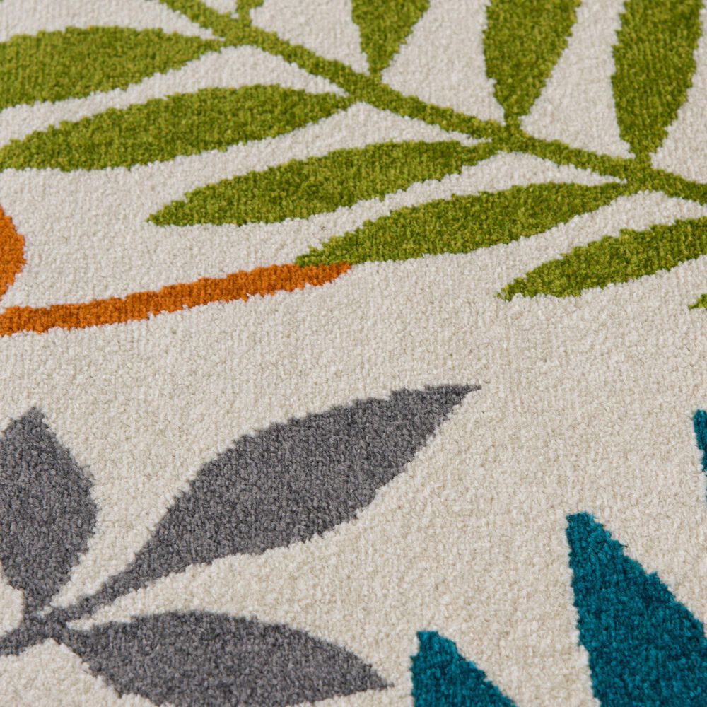 Central Oriental Terrace Tropic Blythewood 6&#39;7&quot; x 9&#39;6&quot; Snow and Multicolor Area Rug, , large