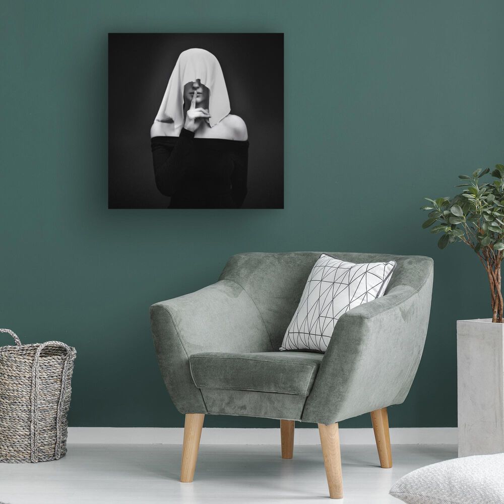 Timberlake &#39;Memento Mori&#39; 24&quot; x 24&quot; Canvas Art in Black/White/Grey, , large