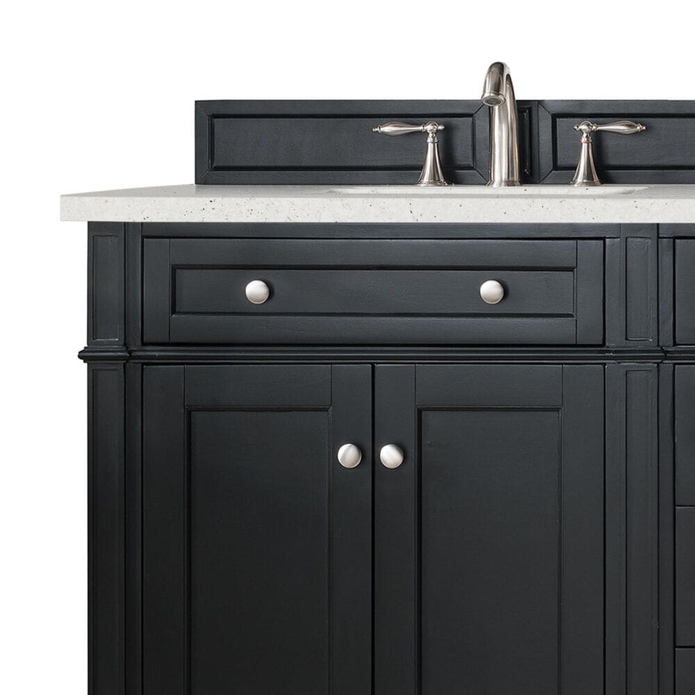 James Martin Vanities Brittany 72&quot; Double Bathroom Vanity in Black Onyx with 3 cm Lime Delight Quartz Top and Rectangular Sinks, , large