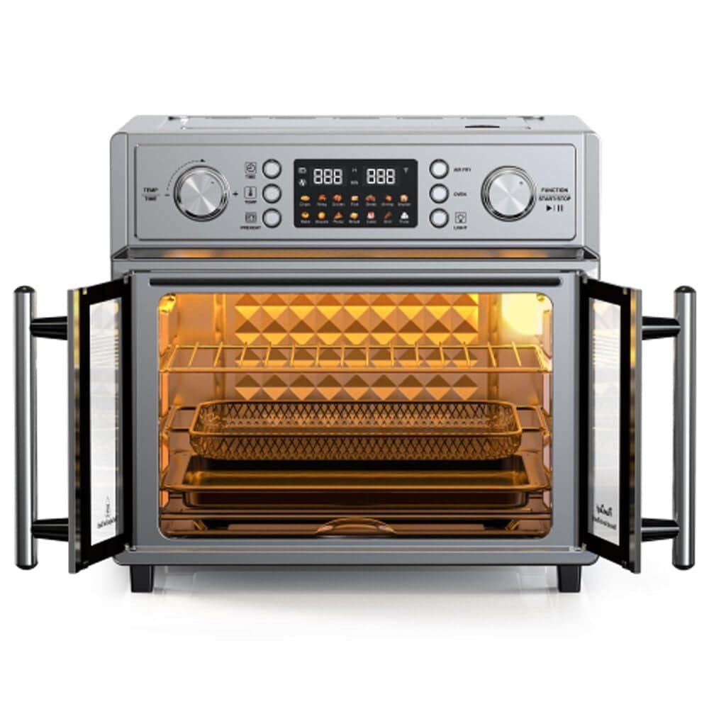 HOMLUX 26 Qt Large Air Fryer Toaster Oven in Silver, , large