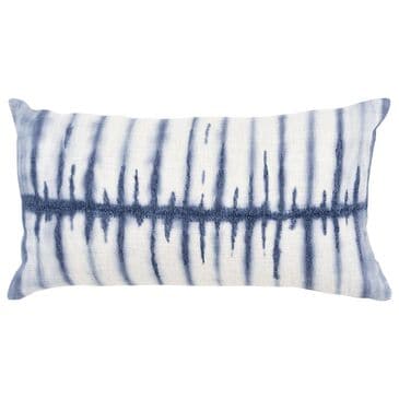 Rizzy Home 14" x 26" Down Filled Lumbar Pillow in Ivory and Blue, , large