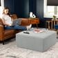 Jaxx Fairlie Boucle Fabric Ottoman in Silver, , large