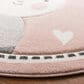 Safavieh Carousel CRK166 3" Round Pink and Ivory Kids Area Rug, , large
