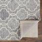 Feizy Belfort Geometric 5" x 8" Gray and Ivory Area Rug, , large