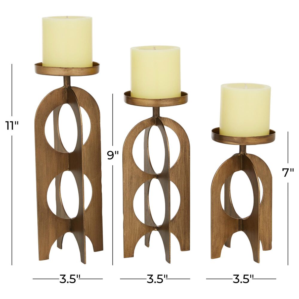 Maple and Jade Contemporary Candle Holder in Gold &#40;Set of 3&#41;, , large