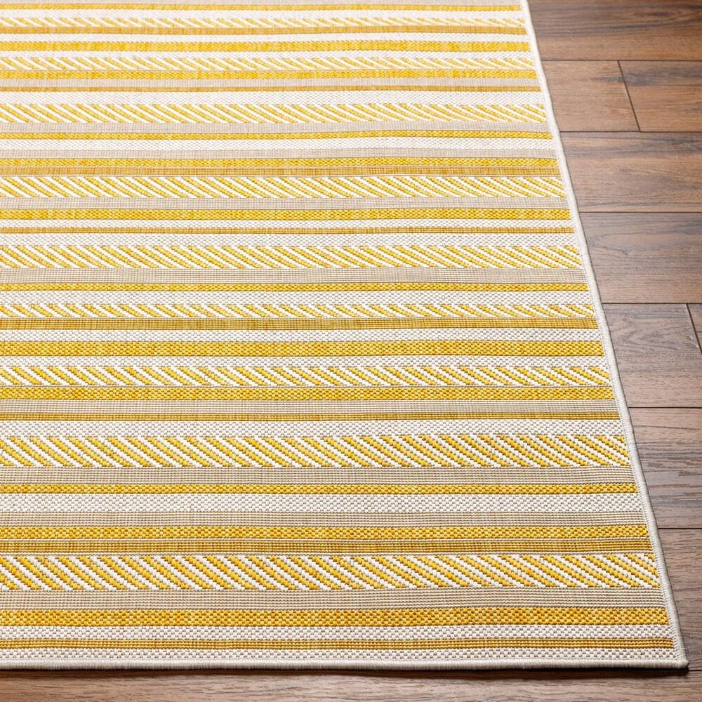 Surya Eagean EAG-2424 Mustard and Ivory 7&#39;10&quot; Square Indoor/Outdoor Area Rug, , large
