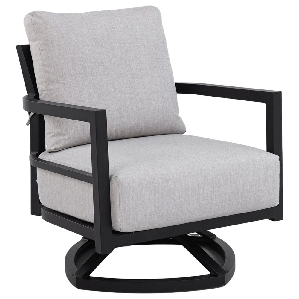 Hearth and Haven Outdoor Swivel Lounge Chair in Ember Black, , large