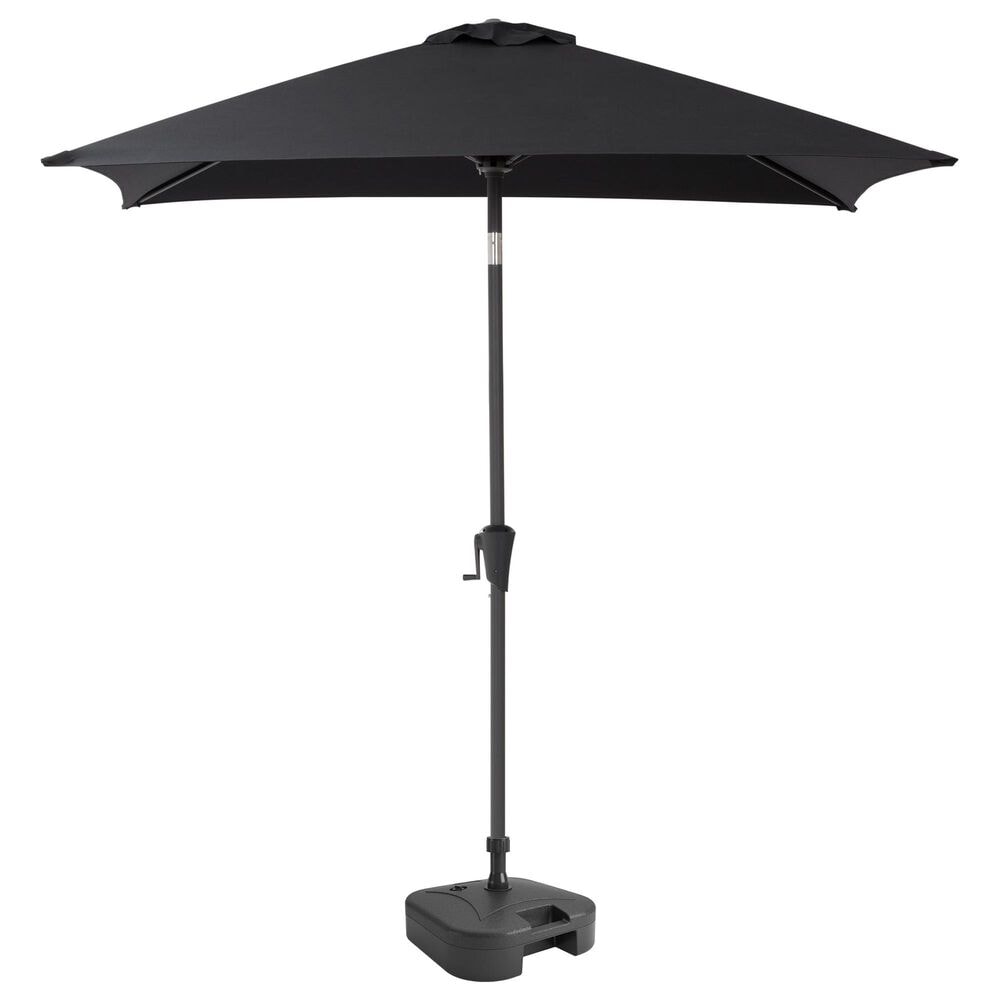 CorLiving 9" Black Tilt Market Umbrella with Black Base, , large