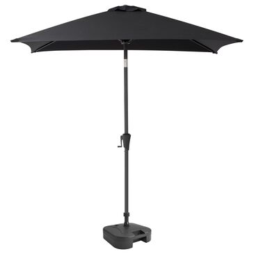 CorLiving 9" Black Tilt Market Umbrella with Black Base, , large