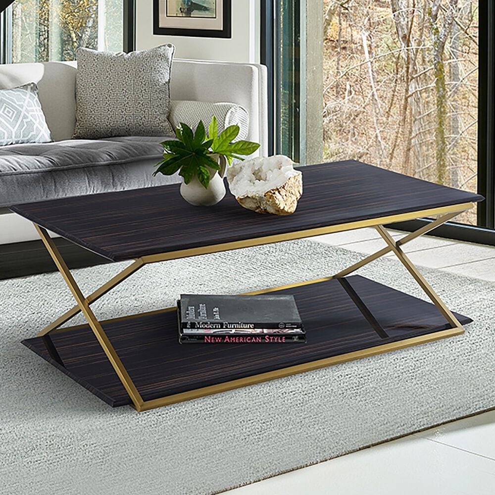 Blue River Westlake Coffee Table in Brushed Gold, , large