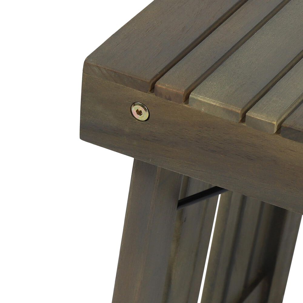 Hearth and Haven Kyoto Outdoor Folding Side Table with Slatted Top in Grey, , large