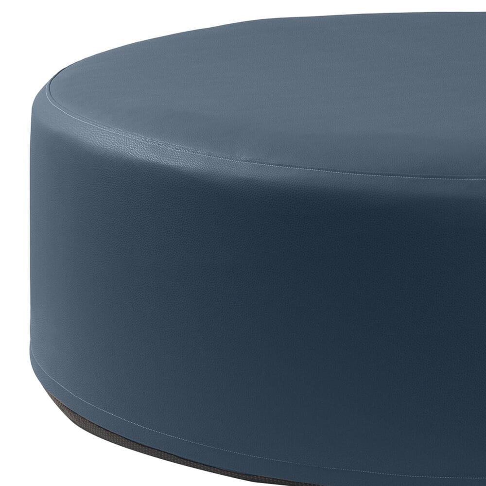 Jaxx Candler Round Ottoman in Oxford Blue, , large