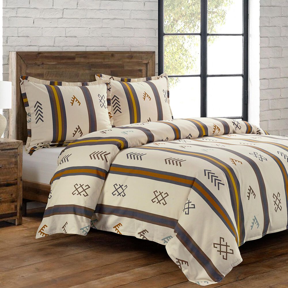 HiEnd Accents Toluca Canvas 3-Piece Super King Duvet Cover Set, , large