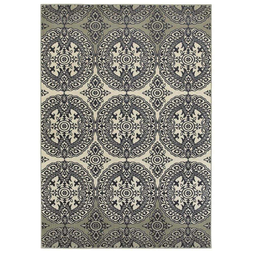 Oriental Weavers Linden 7818A 9'10" x 12'10" Navy Area Rug, , large