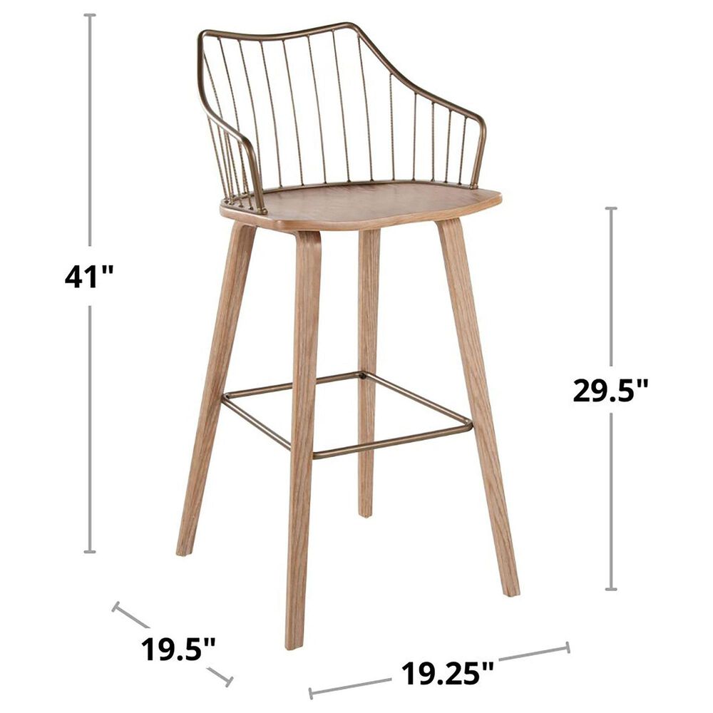 Lumisource Winston Barstool in Whitewashed and Antique Copper, , large
