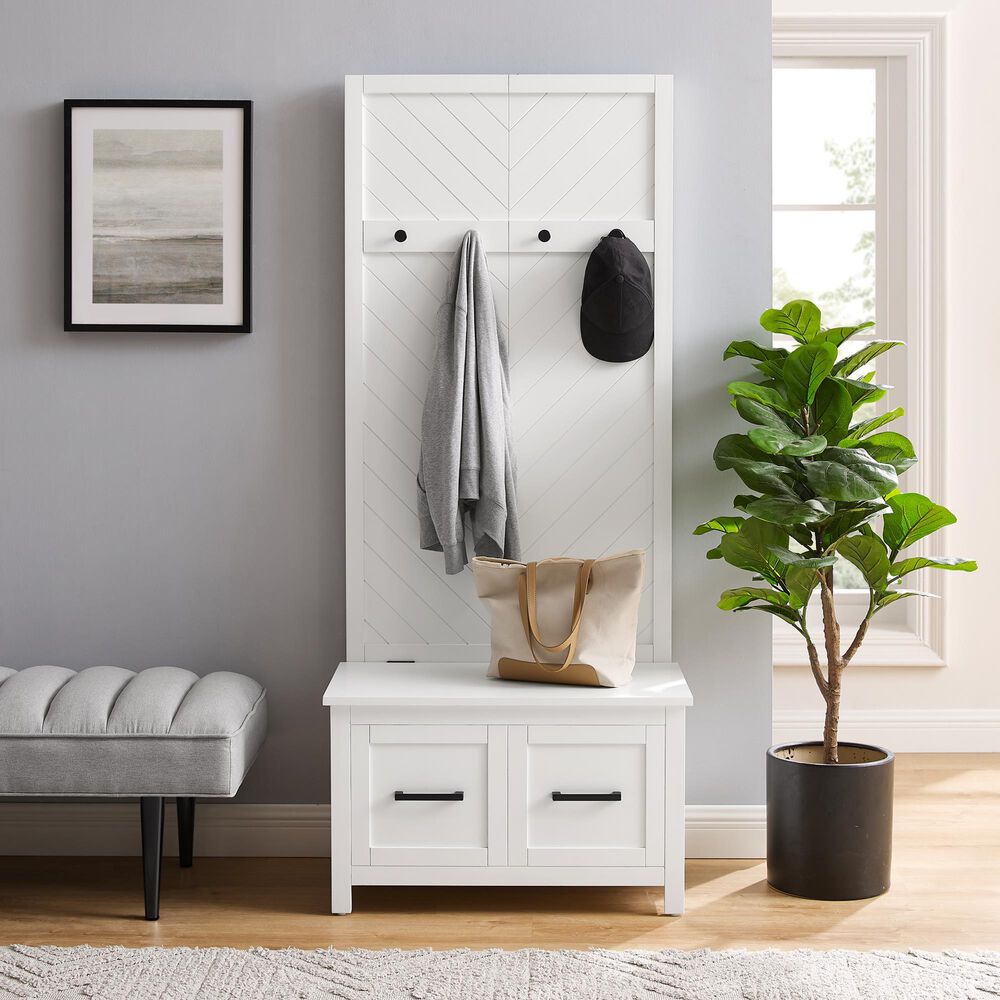 Crosley Furniture Kayce Hall Tree in White NFM