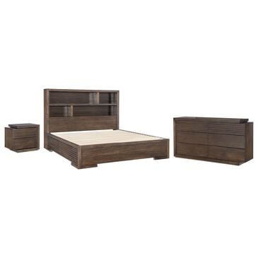 Legacy Classic Architect 3-Piece Queen Bookcase Bedroom Set in Onyx with LED Lighting, , large