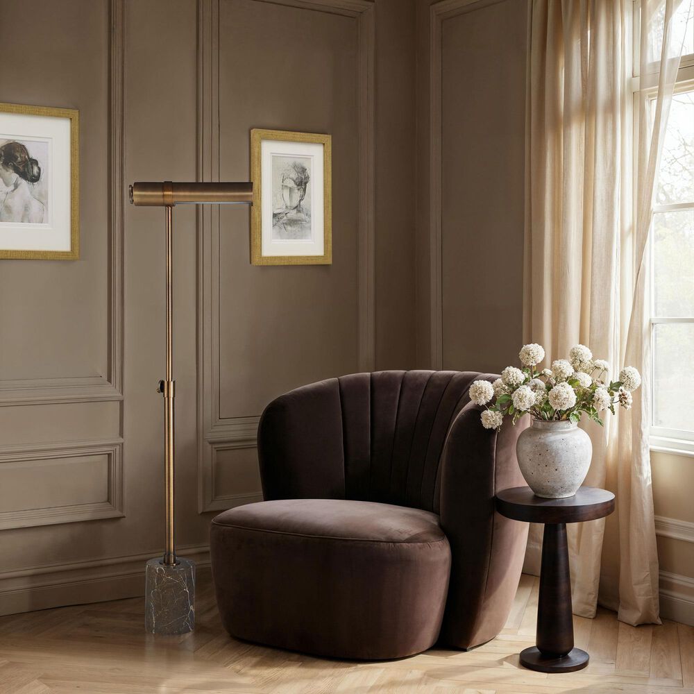 Renwil Gusle Floor Lamp in Brown and Vintage Brass, , large