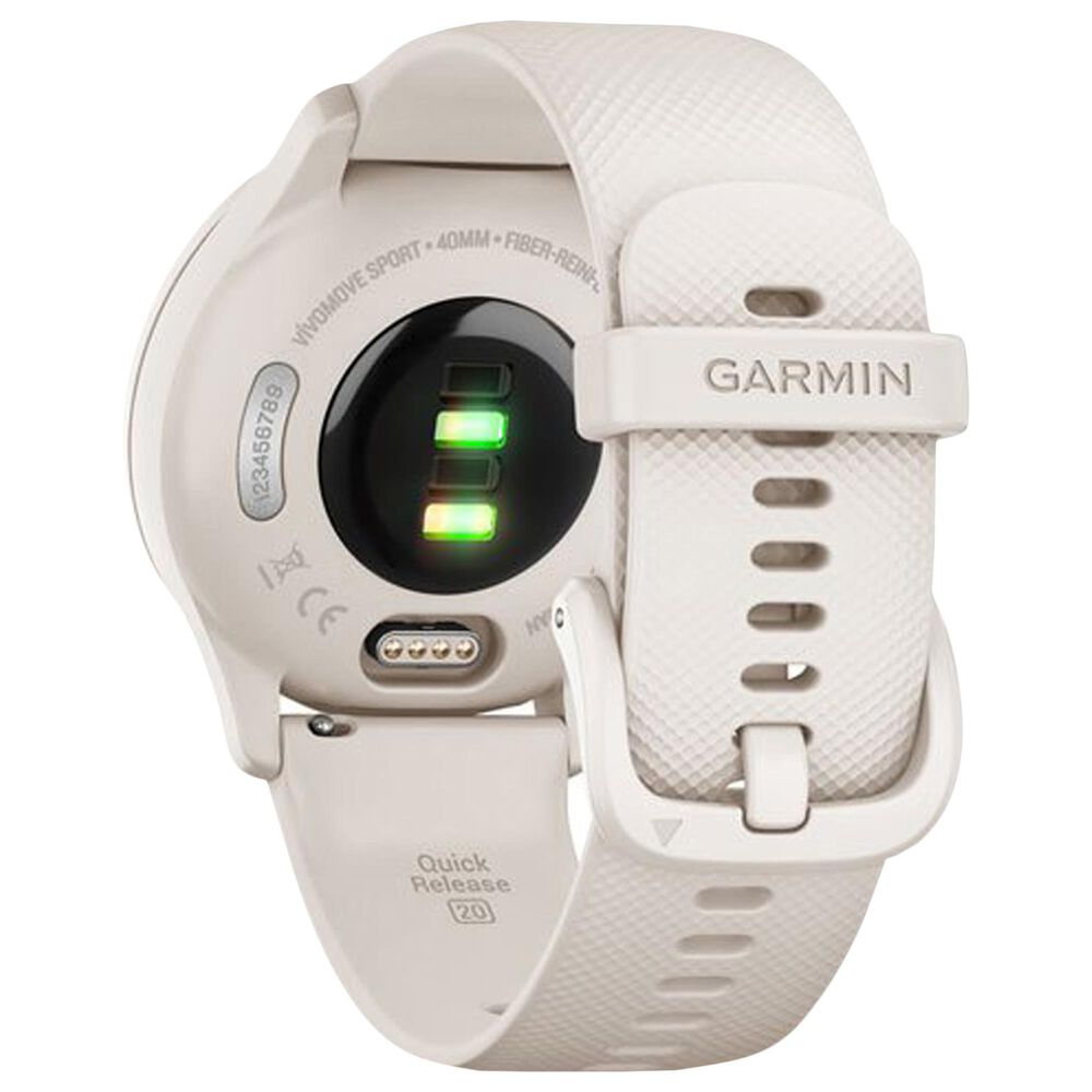 Garmin vivomove Sport Smartwatch in Ivory Case and Silicone Band with Peach Gold Accents, , large