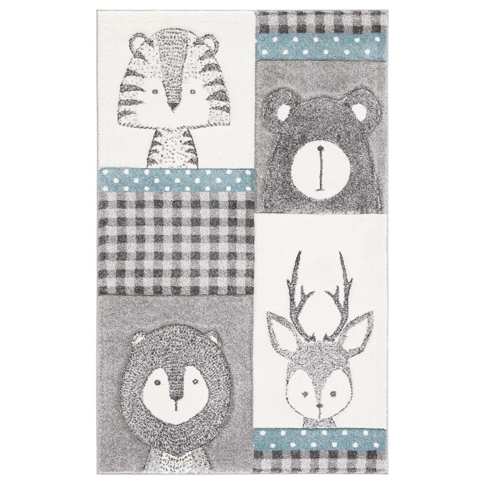 Safavieh Carousel 3"3" x 5"3" Grey and Ivory Kids Area Rug, , large