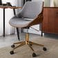 Lumisource Fabrizzi Office Chair with Grey Cushion in Walnut and Gold, , large