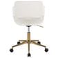Lumisource Margarite Task Chair with White Faux Leather Cushion in Gold, , large