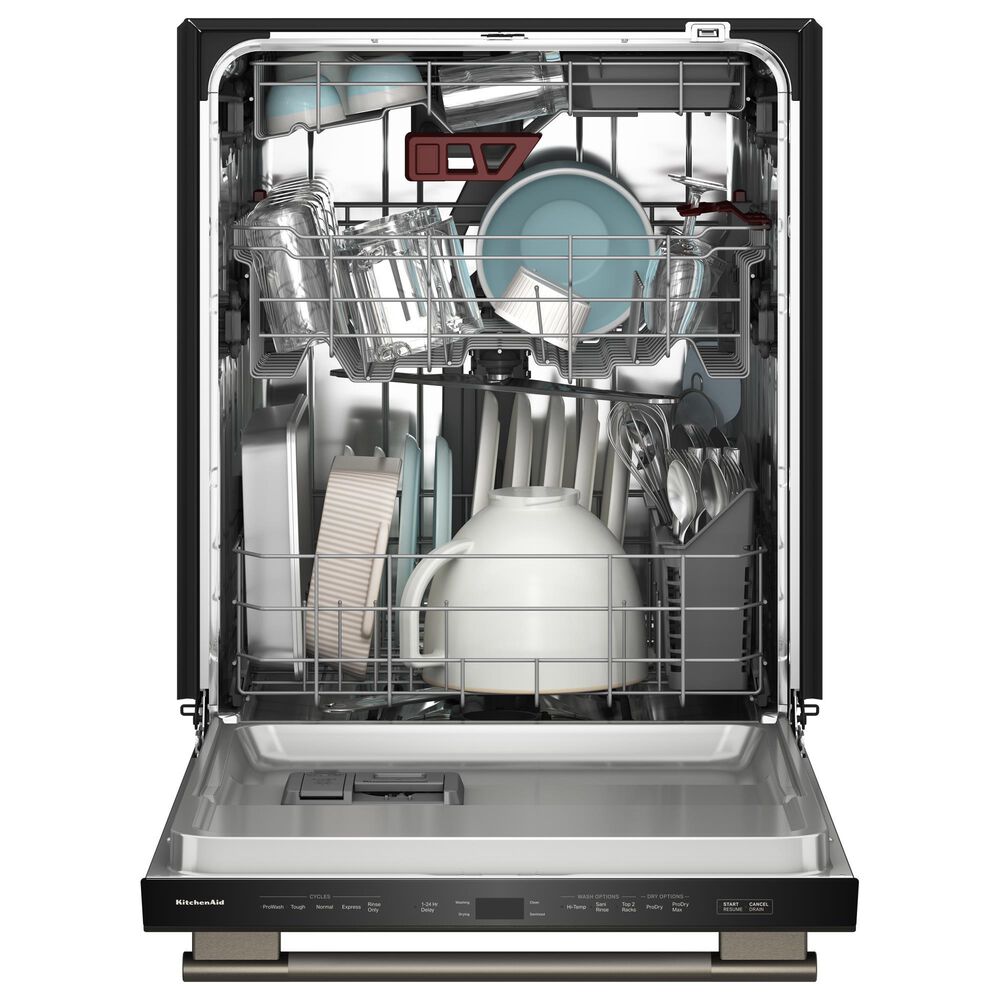 KitchenAid 24" Third Level Jet Rack Dishwasher with 40+ Total Wash Jets and Bar Handle in Black Ore, , large