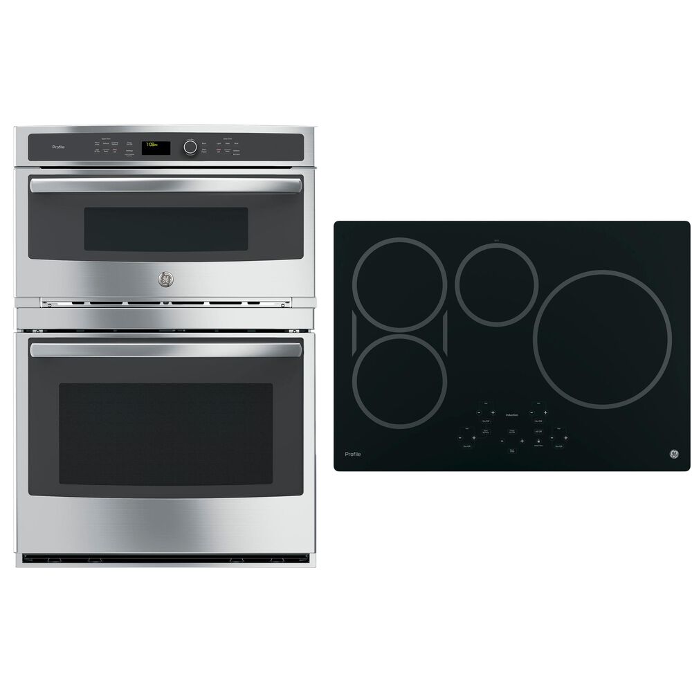 GE Profile 30" Induction Cooktop with 30" Built-In Combination Microwave/Wall Oven in Stainless Steel, , large