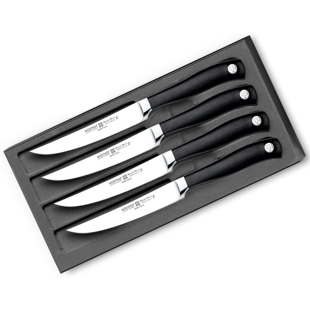 Wusthof Grand Prix II 4-Piece Steak Knife Set in Stainless Steel and Black, , large