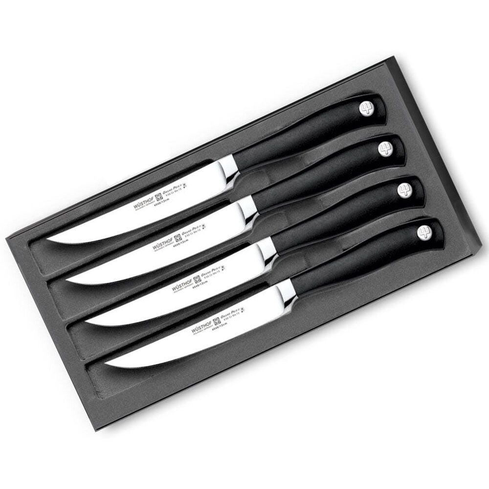 Wusthof Grand Prix II 4-Piece Steak Knife Set in Stainless Steel and Black, , large