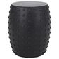 Hearth and Haven Outdoor Barrel Side Table with Studded Texture Design in Matte Black, , large