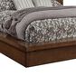 Riva Ridge Modern Loft Queen Bookcase Platform Bed in Brownstone with USB Ports, , large