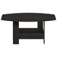 HOMLUX 2-Tier Oval Coffee Table in Espresso, , large