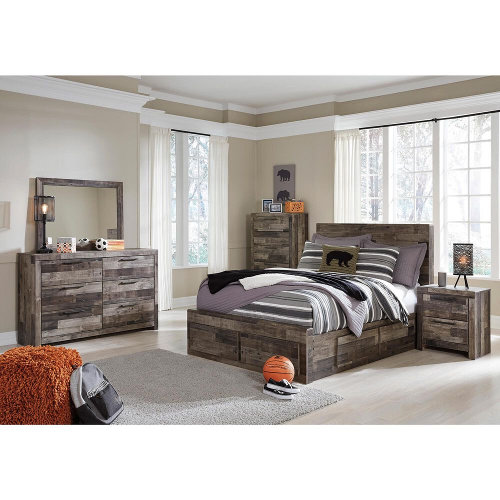 Ashley Derekson Full Panel Bed with 6 Storage Drawers in Multi Gray, , large