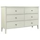Riva Ridge Charlotte 6-Drawer Dresser in White, , large
