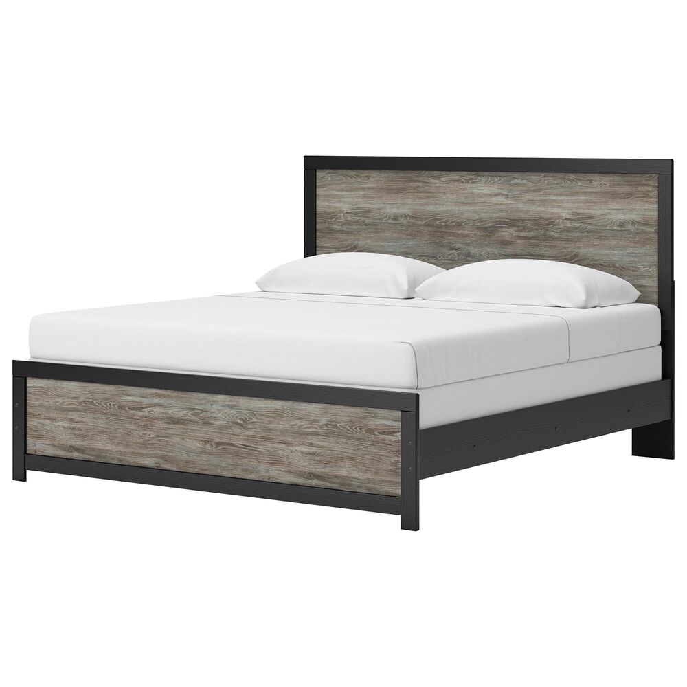 Ashley Broachmyn King Panel Bed in Black and Gray, , large