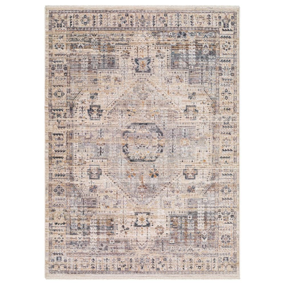 Surya Aida AAD-2307 2" x 2"11" Beige, Medium Gray, Tan, Ivory, Deep Teal and Charcoal Area Rug, , large