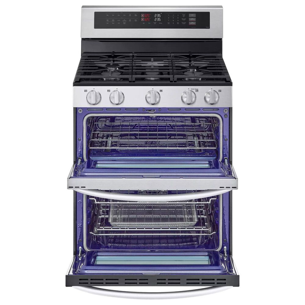 LG 6.9 cu. ft. Smart Gas Double Oven Freestanding Range with ProBake Convection and Air Fry in Stainless Steel, , large