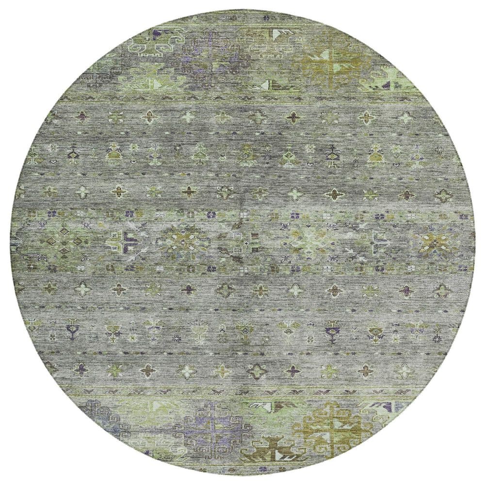 Dalyn Rug Company Karaj KJ5 8" Round Sage Indoor/Outdoor Area Rug, , large