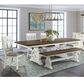 Hawthorne Furniture Drake Large Dining Table 1 Bench and 4 Chairs in Rustic White and French Oak, , large